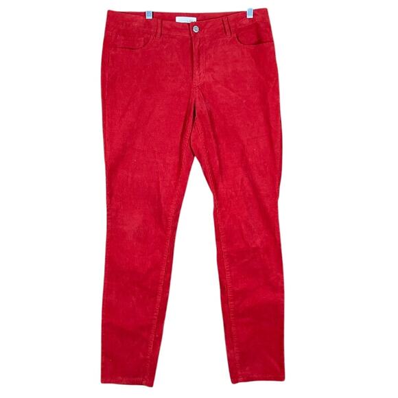 Ann Taylor LOFT Womens Jeans Red Curvy Skinny Corduroy Stretch 12/31 - Picture 1 of 13